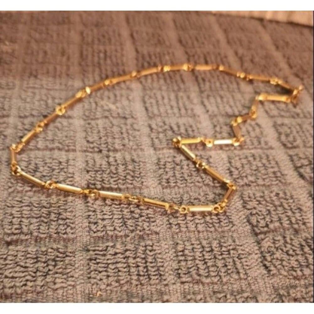 Gold Tone 15inch Tube Chain Necklace
